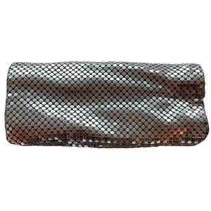 Bebe metallic silver wristlet wallet